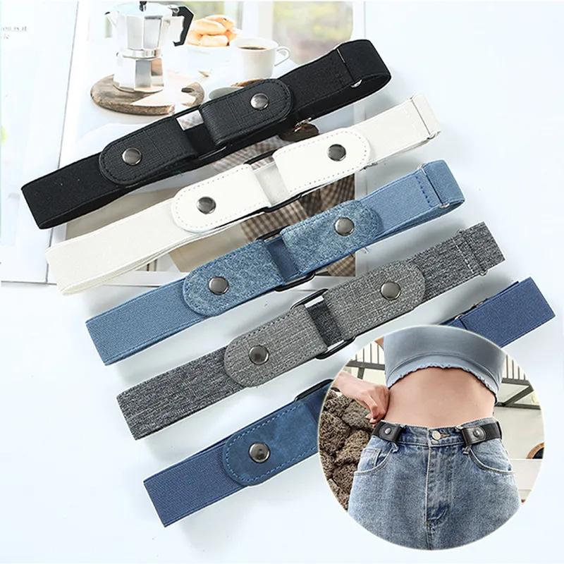 1PC Buckle-free Elastic Invisible Belt Casual Elastic Non Perforated Waistband