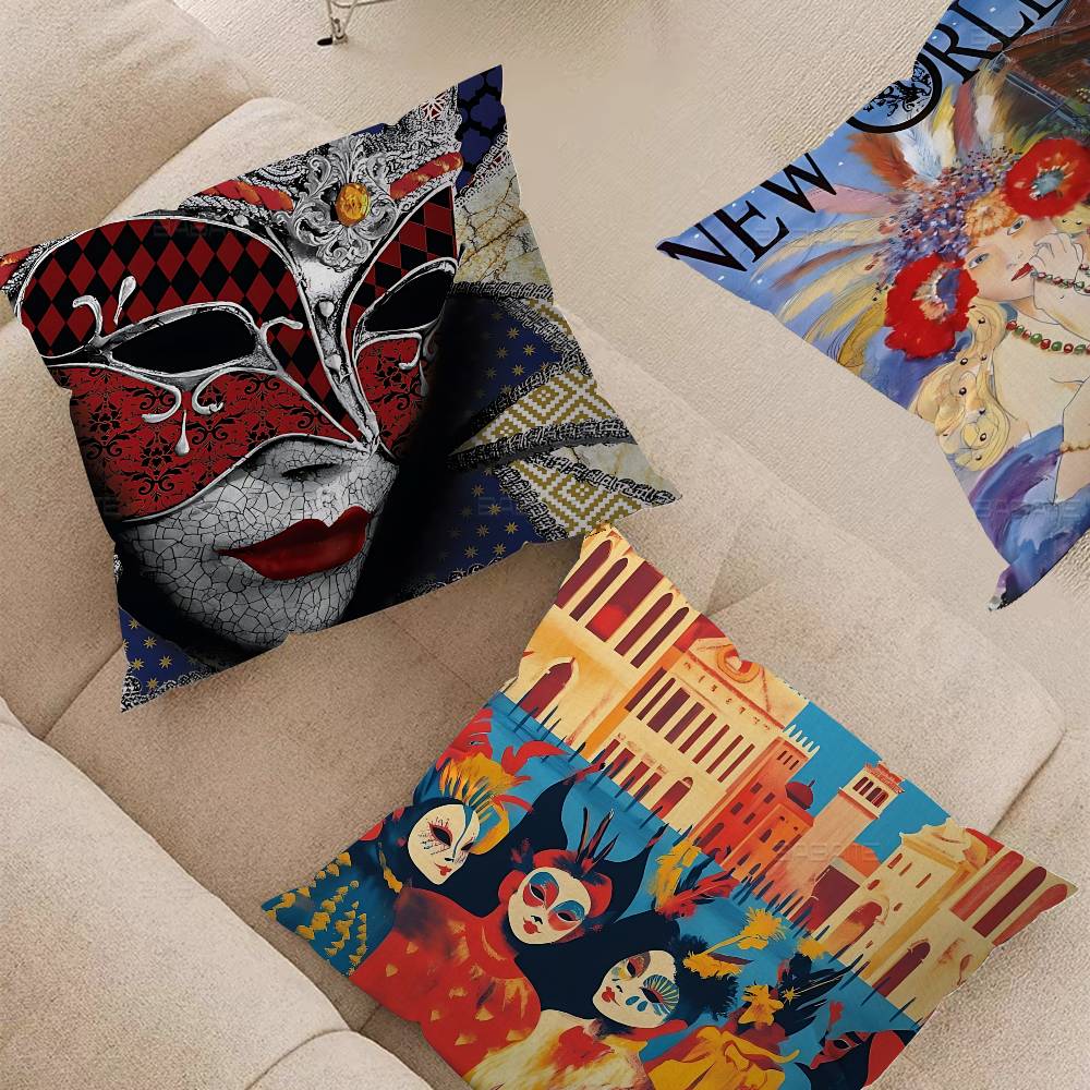 Popular Festival Carnival Cushion Cover Car Throw Pillow Case For Sofa Car Christmas Gift 40x40cm 45x45cm