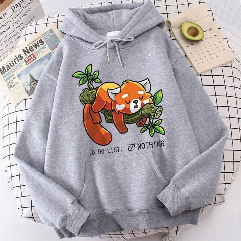 Funny Red Panda Printing Hoodies Fashion Women Men Autumn Winter Sweatshirt Ladies Streetwear Pullover