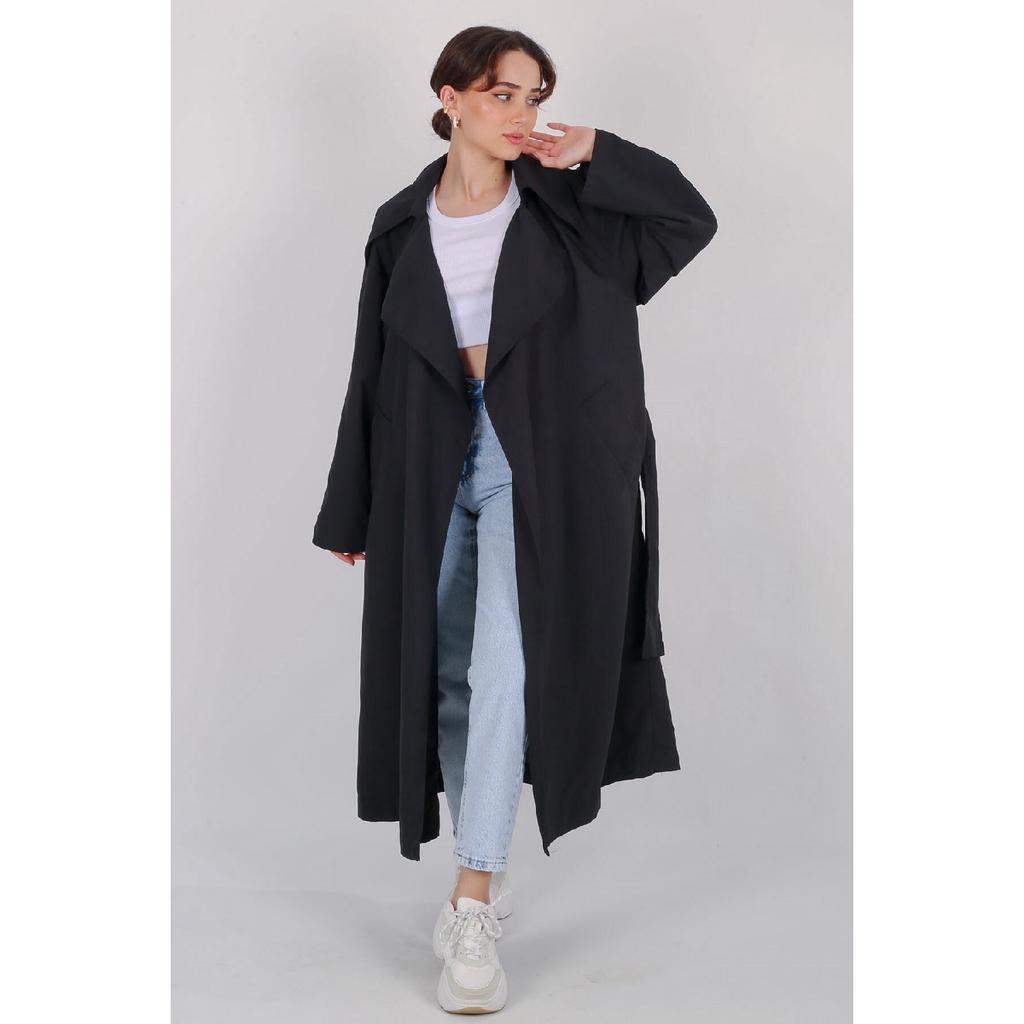 Women's Beige Belted Seasonal Trench Coat