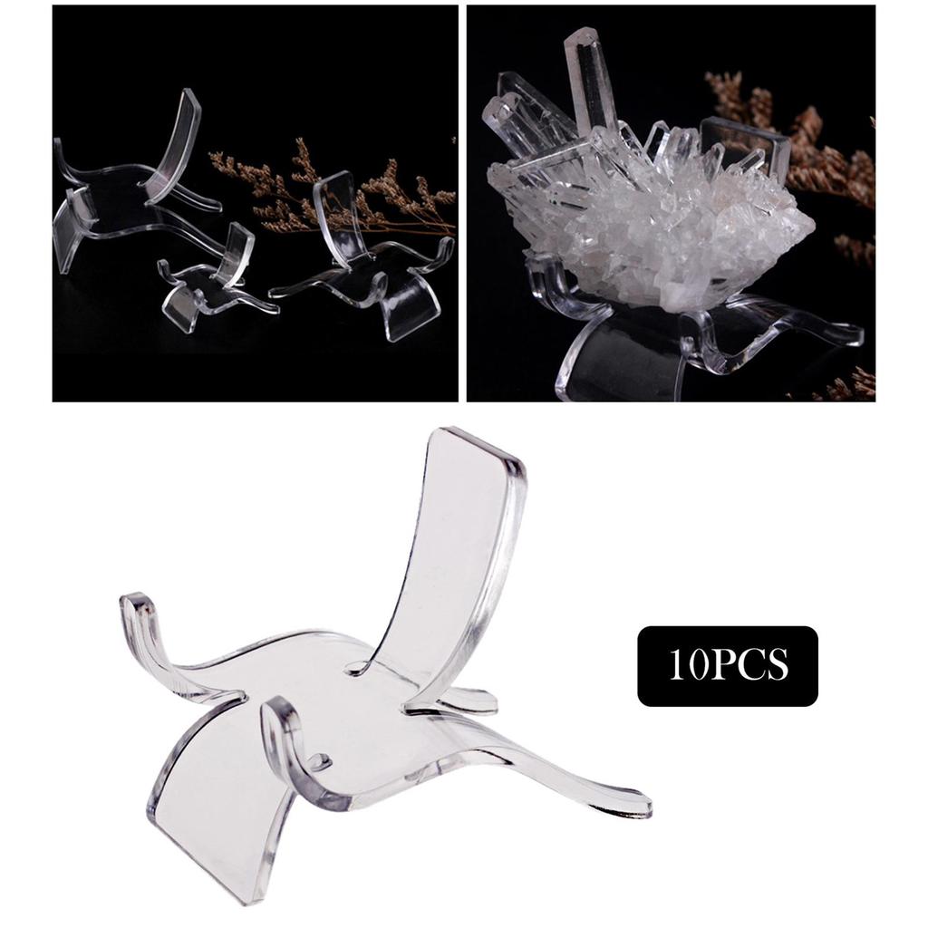 1 Acrylic Triangle Display Holder, Clear Plastic Easel Stands for Rock Mineral Agate