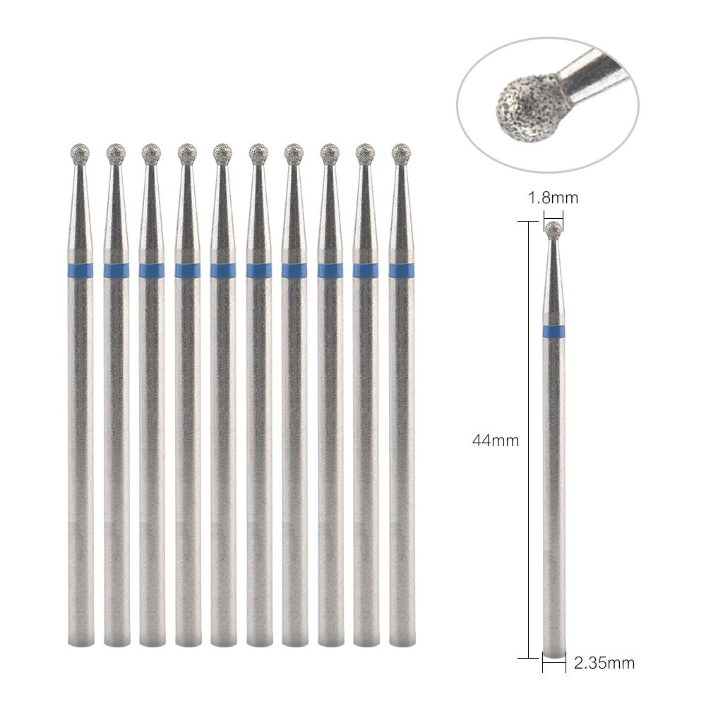 10 шт., сверла для ногтей, алмазные борфрезы, шлифовальные насадки, аксессуары для гель-лака для ногтей, инструмент для дизайна ногтей, хвостовик, резьба, полировка