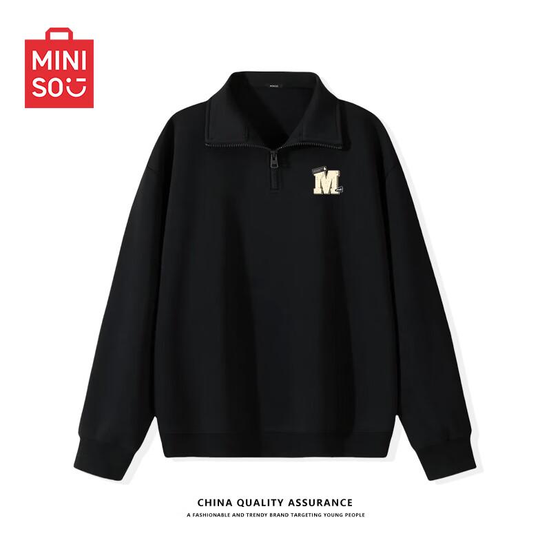 MINISO Men's Half-Zip Stand Collar Pullover Sweatshirt