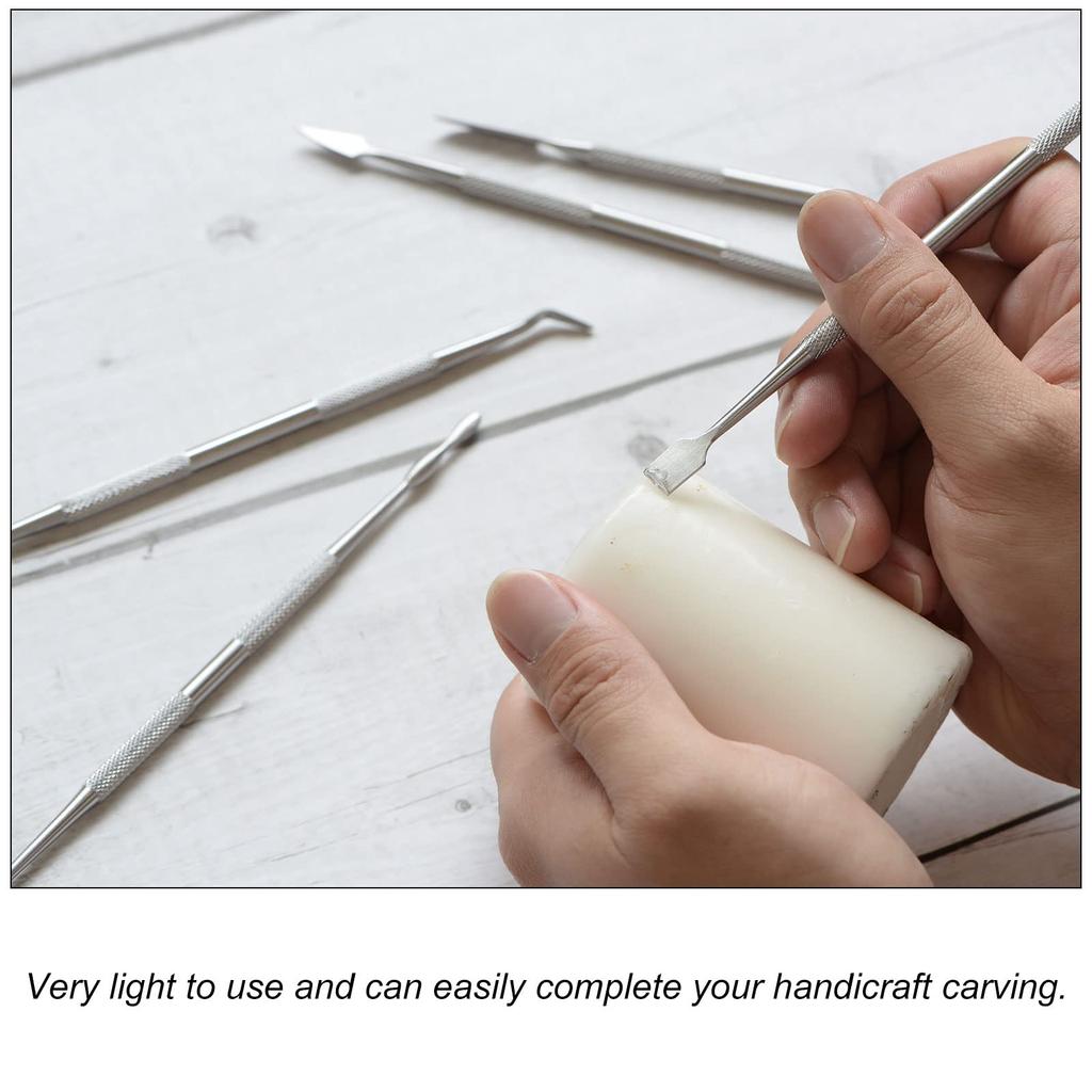Uxcell Wax Carving Wax Carving Stainless Spear Point Cone Hand Tool for Shaping and Modeling Knife, Double-Ended Tool, Steel, & Tip,