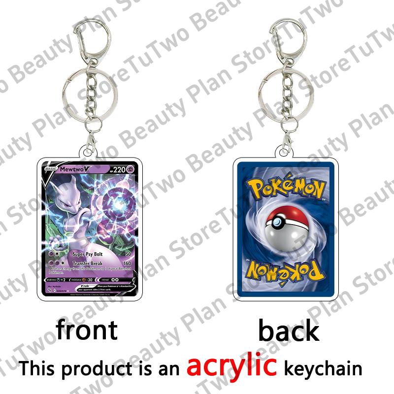 Anime Cartoon Venusaur Bulbasaur Charizard Mewtwo Pocket Monsters Acrylic Keychain Accessories Pendant Key Ring Charm Gifts Toys