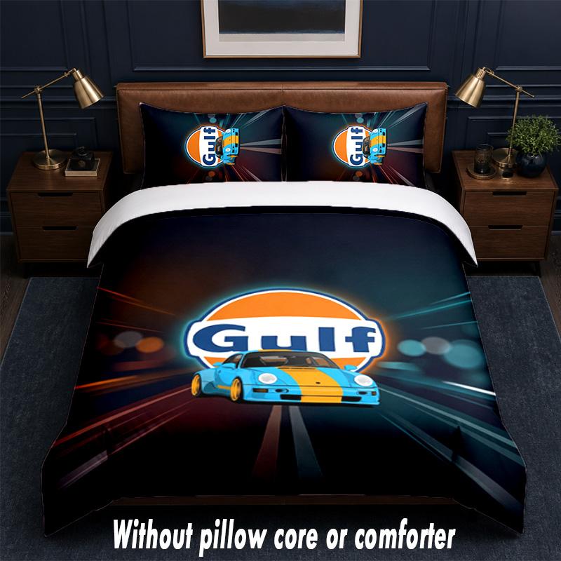 Gulf Design Bed Bedding Set 1 Duvet Cover + 2 Pillowcases Soft Breathable Household Bed Linens