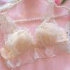 New Japanese girl bra fairy gas white pure wind sweet cute small breasts gather sexy lace upper support underwear