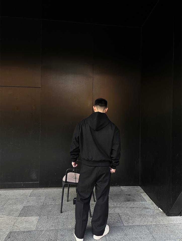 Мужская толстовка с капюшоном и логотипом Nan You Lv Jia из шерсти и хлопка: Тяжелая зимняя повседневная толстовка с длинным рукавом