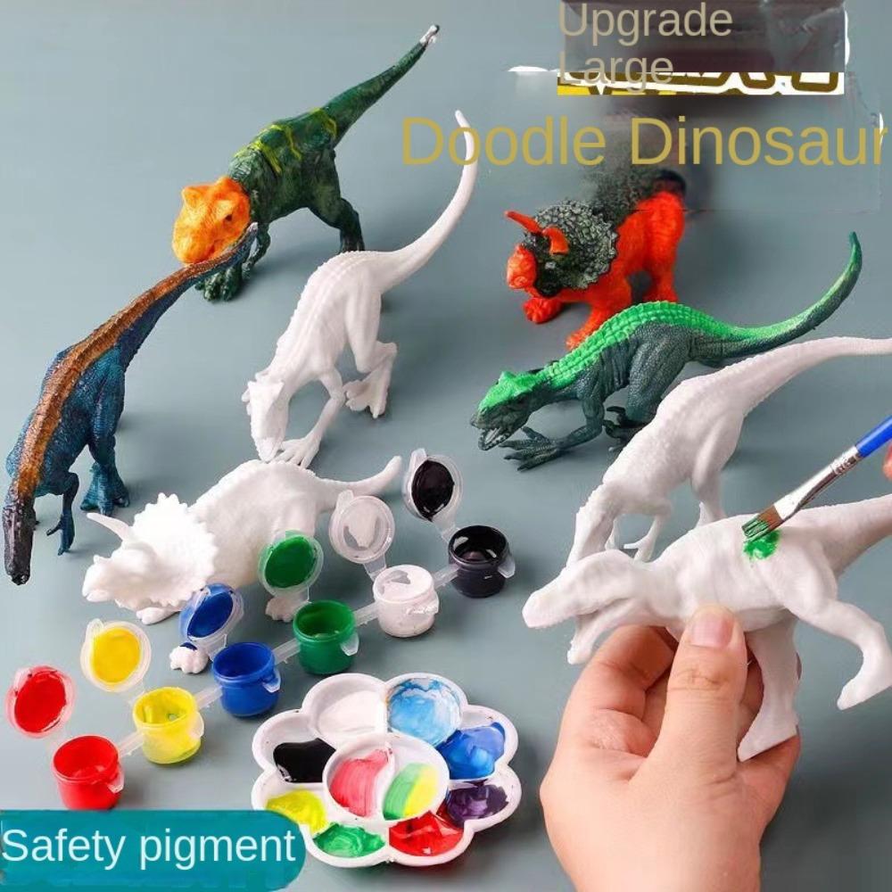 Cartoon Dinosaur DIY Painting Animal Dinosaur Doll Hand-made Graffiti Dinosaur Art Supplies