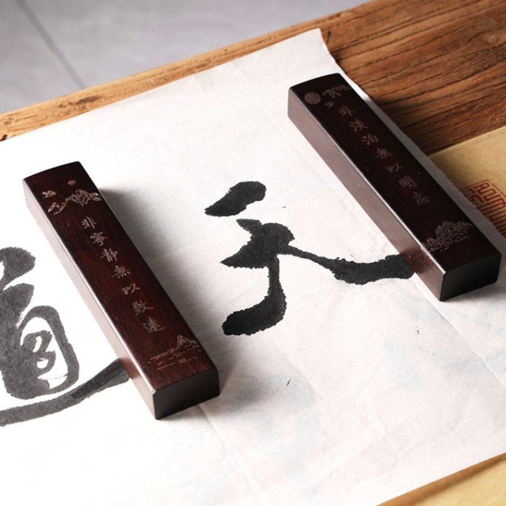 1Pair Natural Wood Paperweight Retro Calligraphy Tool Creative Chinese Paper Weight Drawing