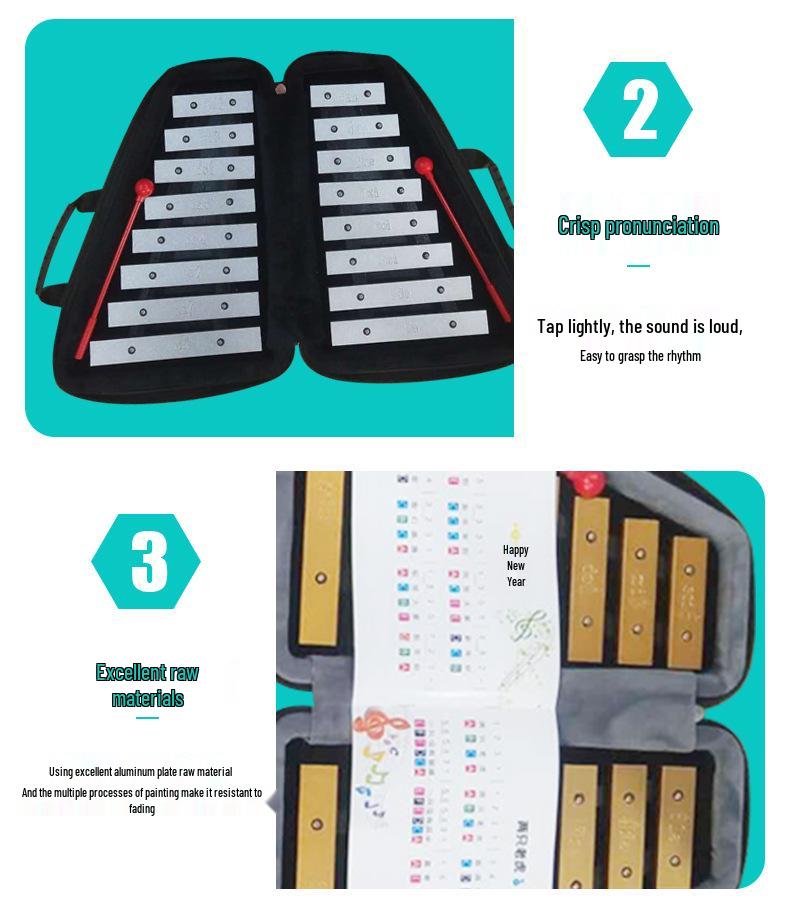 16-Note Double Row Glockenspiel for Early Childhood Education