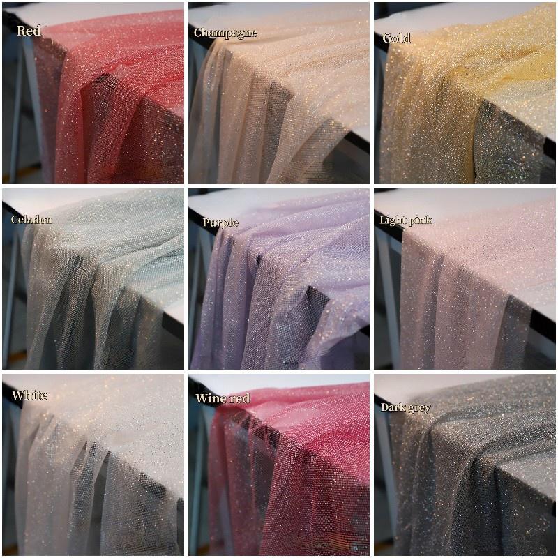 Блестящая тюлевая ткань с блестками и блестками, марлевая сетчатая ткань для свадебного платья, вуаль, фон, поделки своими руками по метрам