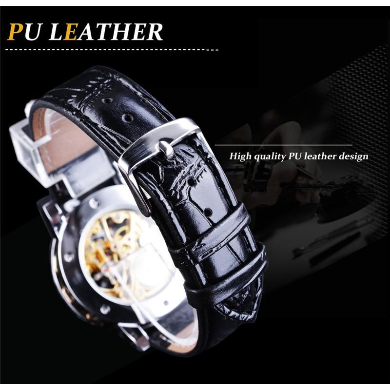 Часы WINNER Мода и отдых Классические популярные механические часы с полым ручным управлением со стразами.