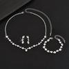 Rhinestones Necklaces Earrings Bracelet Ring Set Hypo-allergenic Dazzling Accessories Kit for Banquet Gown Birthday Dresses Skirts