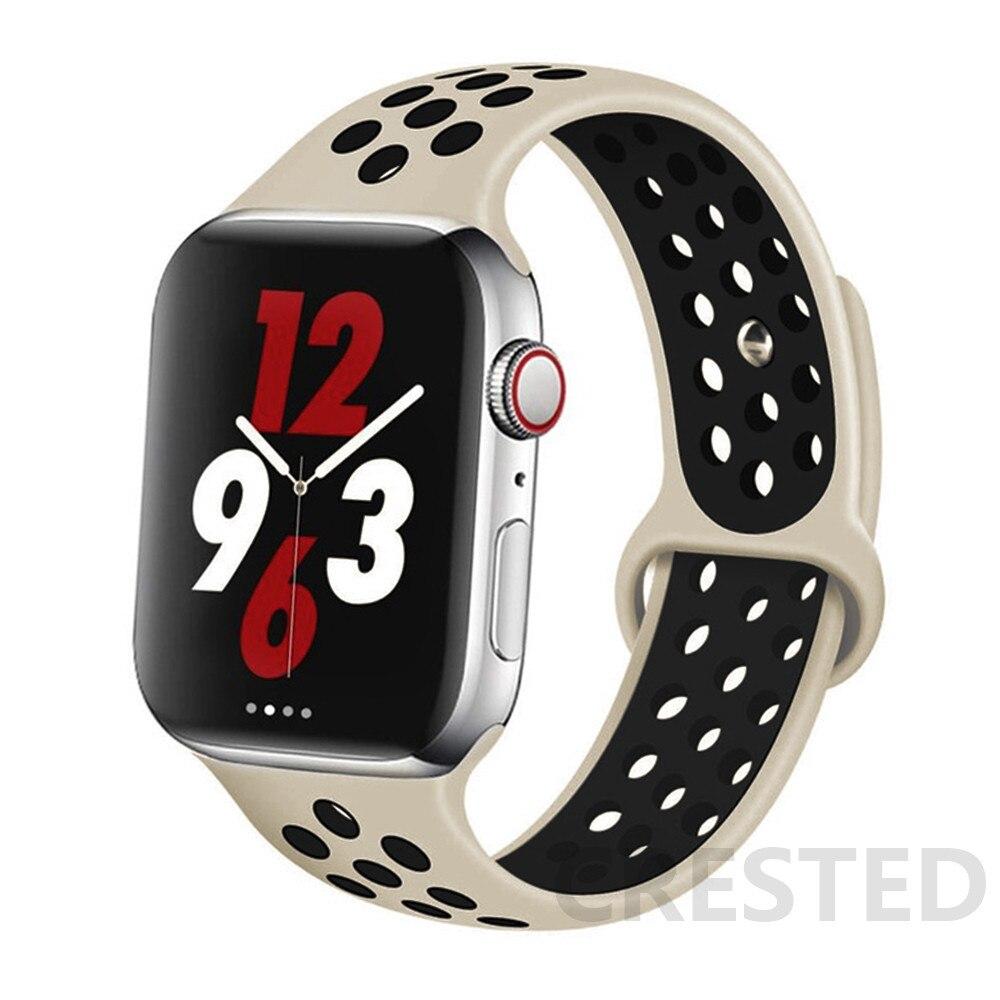 Спортивный силиконовый ремешок для Apple Watch Band 44 мм, 40 мм, 42 мм, 38 мм, 44 мм, дышащий браслет, ремешок для Apple Watch 6 iWatch 5 4 3 se