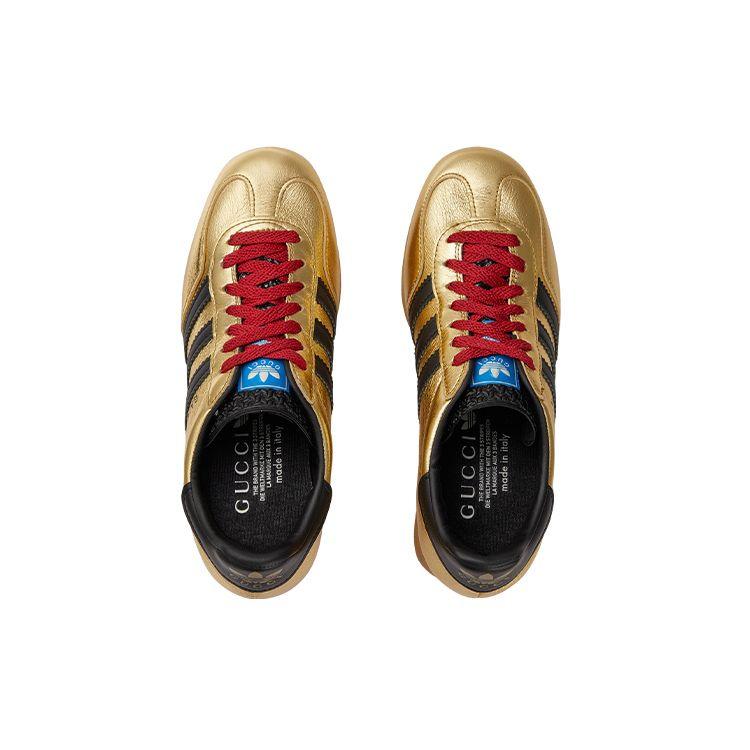 adidas Оригинальные Gazelle Кожа Мода Шнуровка Клиновидная Платформа Женская Обувь Золото 725628 AAA2M 8043