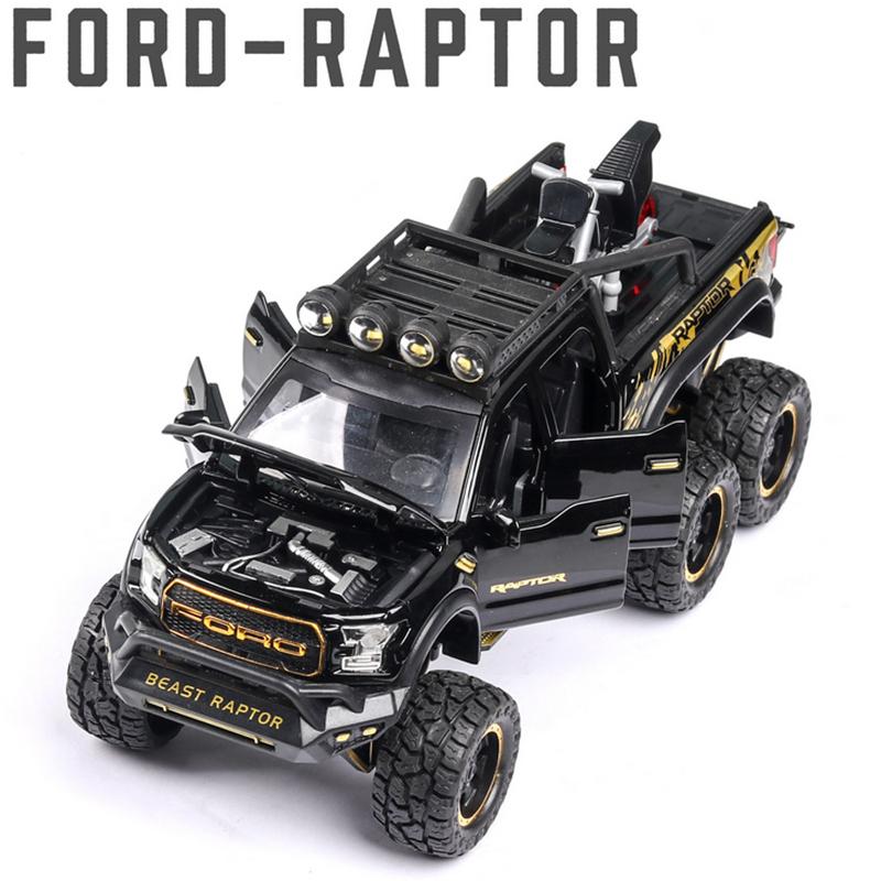 cjafuz1 1/28 Ford Raptor F150 Alloy Car Modified Off-Road Vehicle Model Diecast & Toy Vehicles Metal Car Model Collection Kids Toys Gift