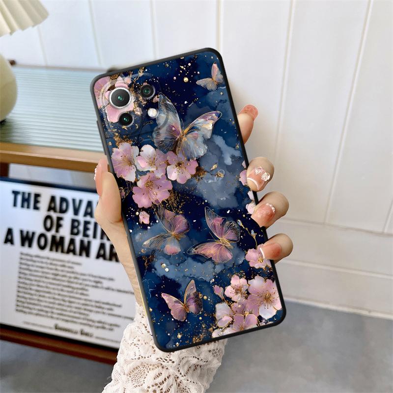 Funda Phone Cover Case for Xiaomi Mi 11 10T 13 Lite 14 12 12T Pro 11T 12X 15 Pro Creative Cartoon Butterfly
