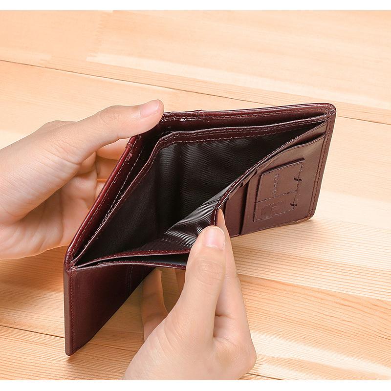 Мужские кошельки из натуральной кожи, мужской кошелек, кредитные визитницы, винтажный коричневый кошелек из воловьей кожи, масляный воск