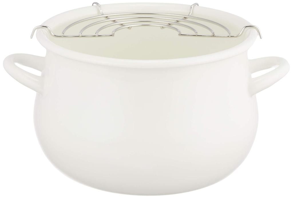 PEARL METAL Краска Petit Cook эмалированная кастрюля темпура 16 см белая HB-1679