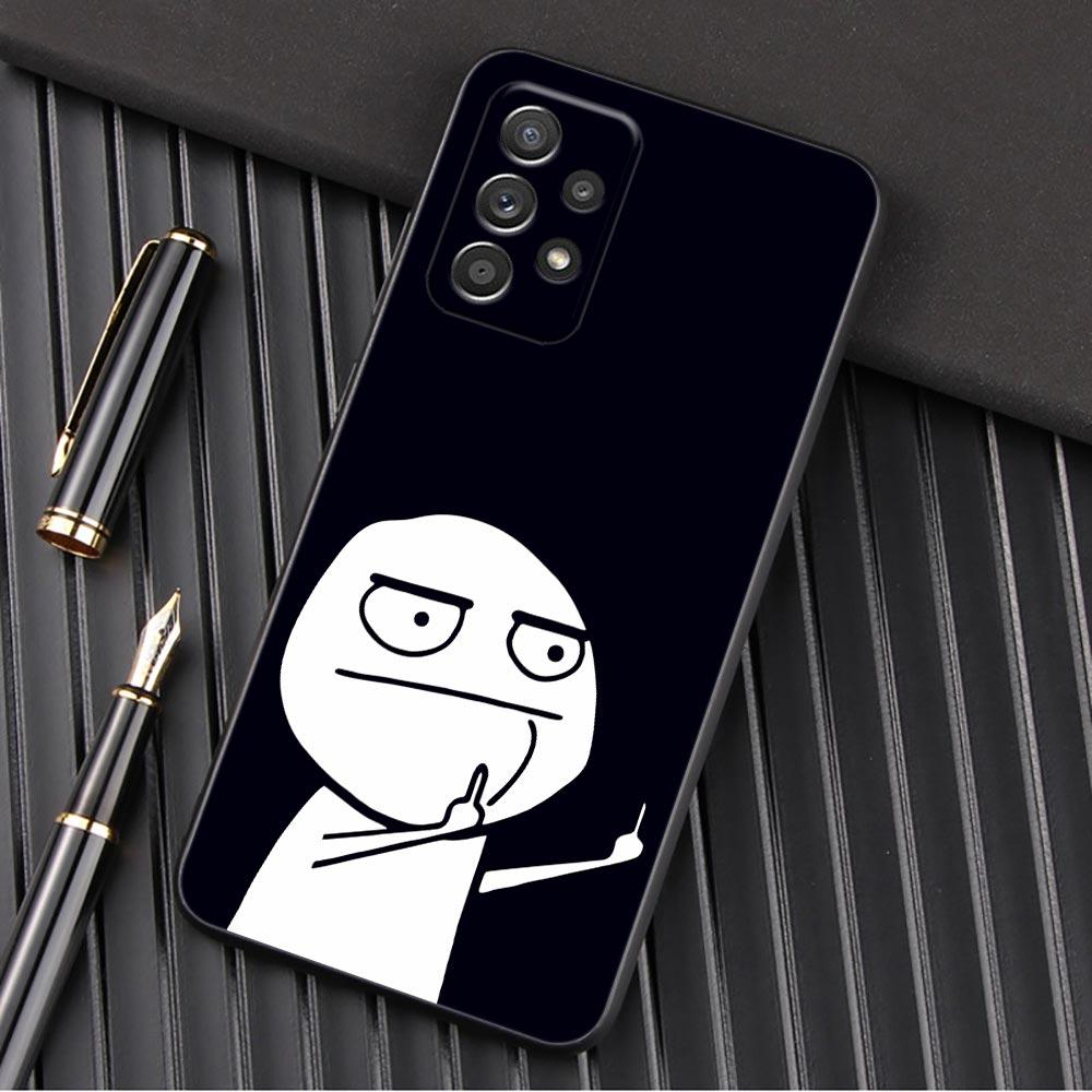 Funny Man Middle Finger Phone Cover Galaxy A53 5G Case For Samsung A54 A52 A52S A51 A71 A73 A72 A41 A42 A91 A32 A33 Black Cases