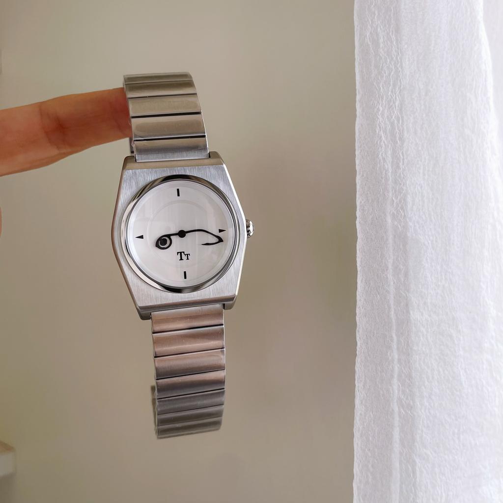 Unusual watch high quality steel band large dial watch couple quartz watch new luxury metal birthday gift