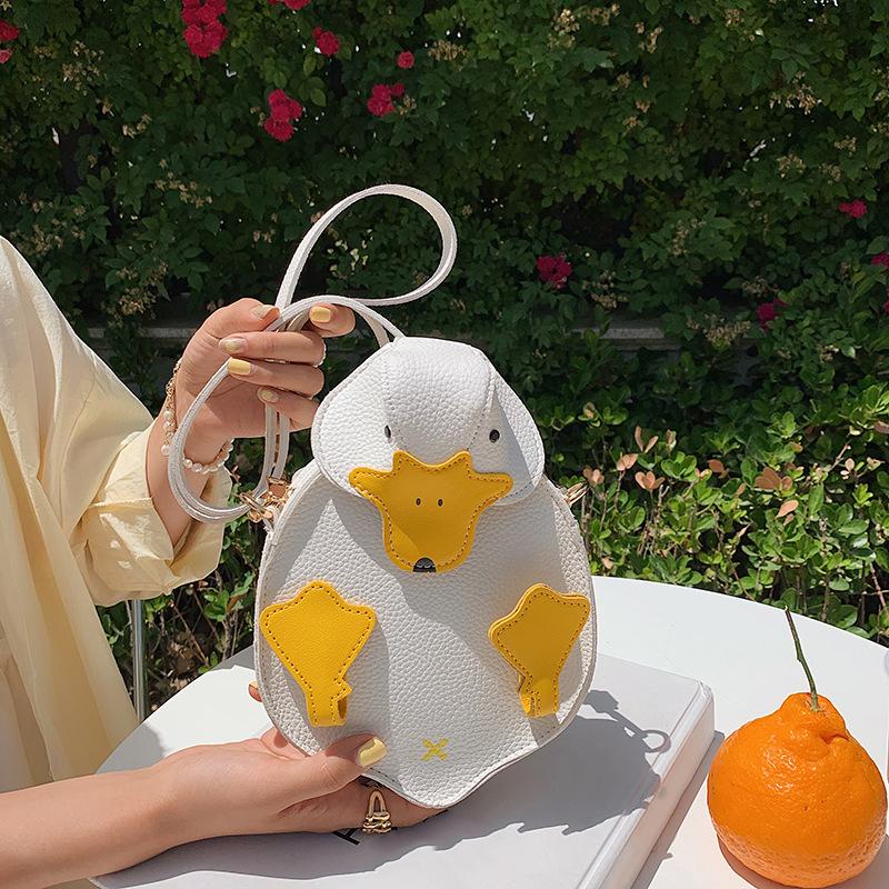 Women Duck Shape Bag Crossbody Female Soft PU Leather Shoulder Bag Girls Cute Cartoon Duck Handbags And Purses