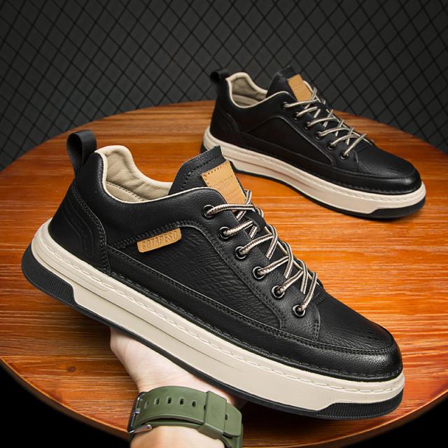 Мужские кроссовки, модная кожаная повседневная обувь, спортивная обувь для бега на открытом воздухе, обувь для скейтбординга, противоскользящая одежда, мужские повседневные ботинки на плоской подошве