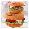 Cartoon Hamburger Plush Pillow With Short Pile Fabric For Children Lounge And Decor