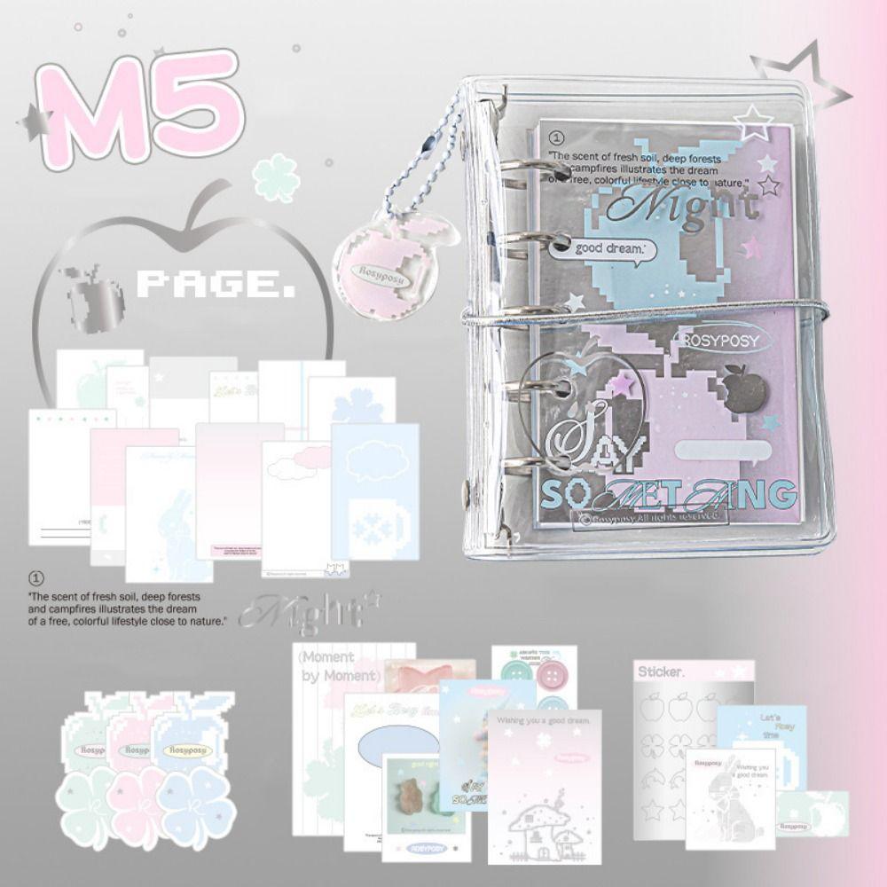 Портативный карманный блокнот M5, блокнот-ежедневник, книга для записей, блокнот на кольцах, для мальчиков и девочек