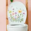 Toilet Sticker Vibrant Flower Butterfly Easy To Apply Long-lasting Adhesion Non-fading Toilet Decoration Decals