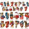 48pcs of Wooden Retro Decorative Trees for Patriotic Decoration, Hanging Decorative Accessories, Independence Day Party Decoration