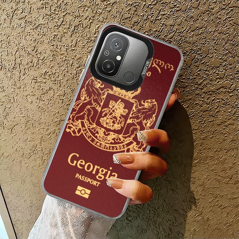 Georgia Passport Flag Shockproof Phone Case for Xiaomi Poco X7 X6 X5 X3 Pro F7 Ultra M8 Redmi 15C 15 14C 13C 12C 10C 13 12 10