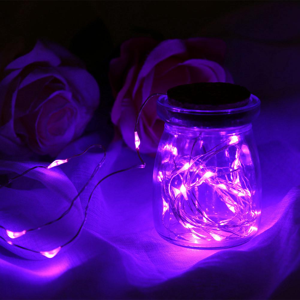 Светодиодная медная проволока Красивые водонепроницаемые гирлянды для DIY Домашний двор Вечеринка УкрашениеФиолетовый