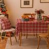 Christmas Snowflake Tablecloth Plaid Print Coffee Table Dining Desk Dressing Cover Holiday Decor