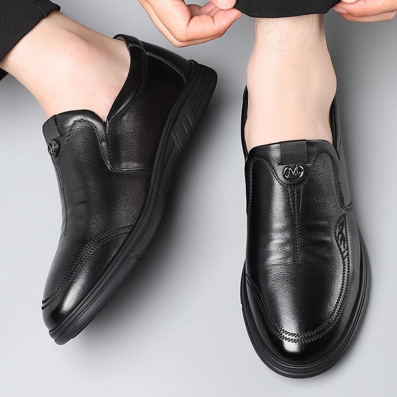 Модные Модные Лоферы из Коровьей Кожи для Мужчин Весна Осень Мягкая Подошва Повседневная Мужская Обувь для Вождения Дизайнерская Мягкая Подошва Черные Туфли для Платья Мужские