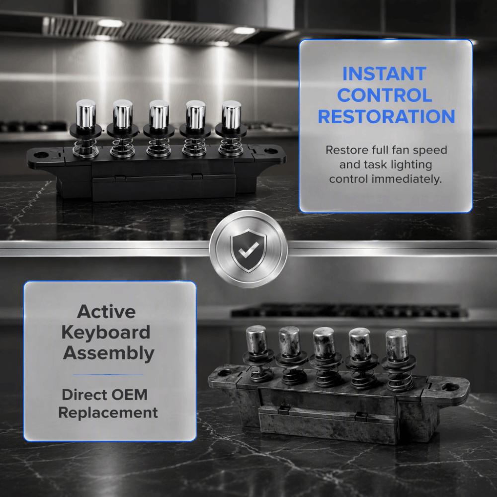 2PCS 5 Button Control Range Hood Keyboard Switch Black Mechanical Key Switch for MQ165 Kitchen