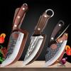 Hand Forged Stainless Steel Meat Cleaver Mongolian Hand Meat Knife Convenient Slaughter Knife with Knife Division Knife Combination