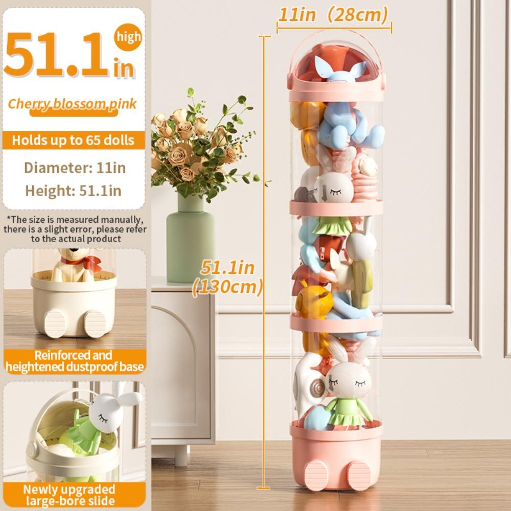 Прозрачный ящик для хранения кукол Пластиковое ведро для хранения Новый органайзер для мягких кукол для детей