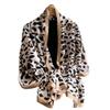 Summer Silk Scarf Female Imitation Silk Printing Long Scarf Lijing Forging Thin Shawl With Decorative Leopard Print Beach Towel