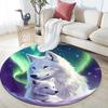White Wolves Round Area Rug,Carpet Rug for Living Room Bedroom Sofa Playroom Decor,Non-slip Floor Mat