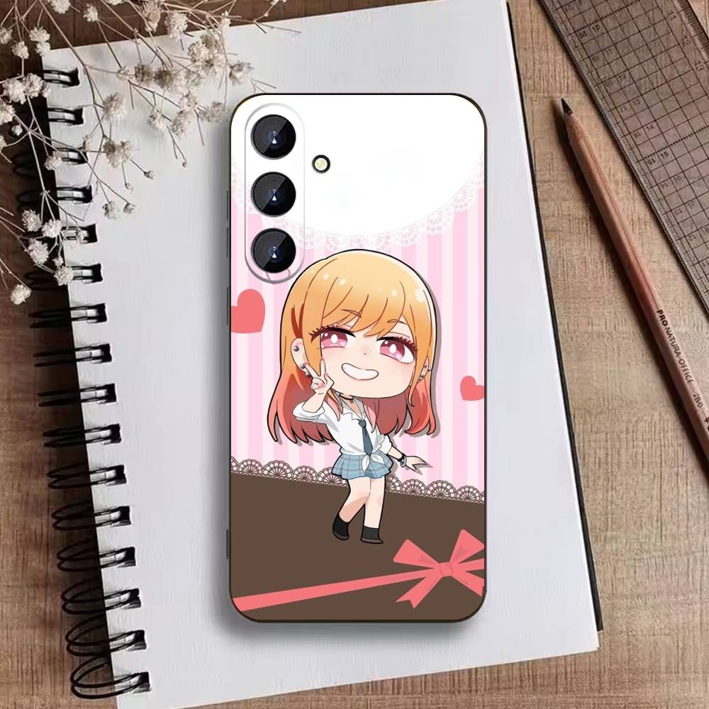 R-Darling Марин Китагава Яркий Серебряный Чехол для Телефона Для Samsung Galaxy A73,21,22,32,71,53,52,51,80,5G Мягкая Черная Крышка
