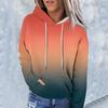 Женская модная повседневная толстовка с капюшоном и градиентным принтом с длинным рукавом