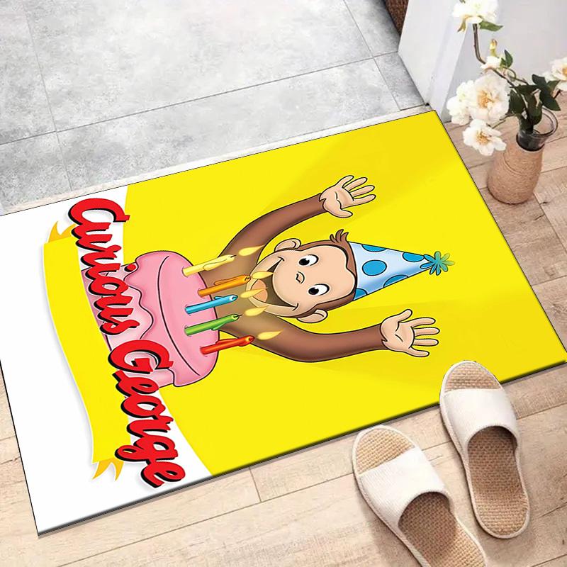 1pc Curious George (4) Design Printed Area Rug Carpet for Bedroom Living Room Home Decor Rugs Mat Non Slip Mat Rug for Bedside