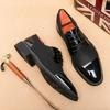 Fashion Hot Selling Men's Formal Shoes Europe America Pointed Shiny High-end Men's Business Shoes Classic Lace Up Work Leisure Shoes