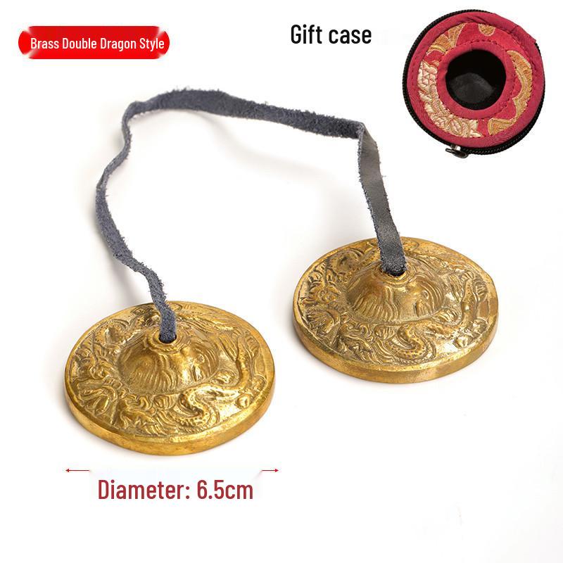 Nepal Handmade Brass Cymbals: Percussion Gong & Yoga Awakening Instrument