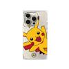 Clear Square Back Tube Case Protection For iPhone 16 ProMax 14 Pro Max 15 Plus 13 12 11 Anti-Oxygen,Cute Pikachu Pattern Casing