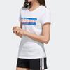 Adidas Футболка с логотипом Neo Letter Printed Color Block, дышащая, обычная, женская, белая FP7366