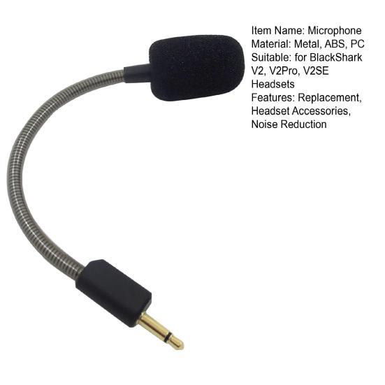 Gaming Headset Microphone Replacement for BlackShark V2 V2Pro V2SE 3.5MM Detachable Noise Reduction Wireless Headset Boom MIC with Foam