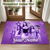 Crystal Velvet Square Rug Custom NameOlivia Rodrigo Pattern Non Slip Home Floor Decor Rug